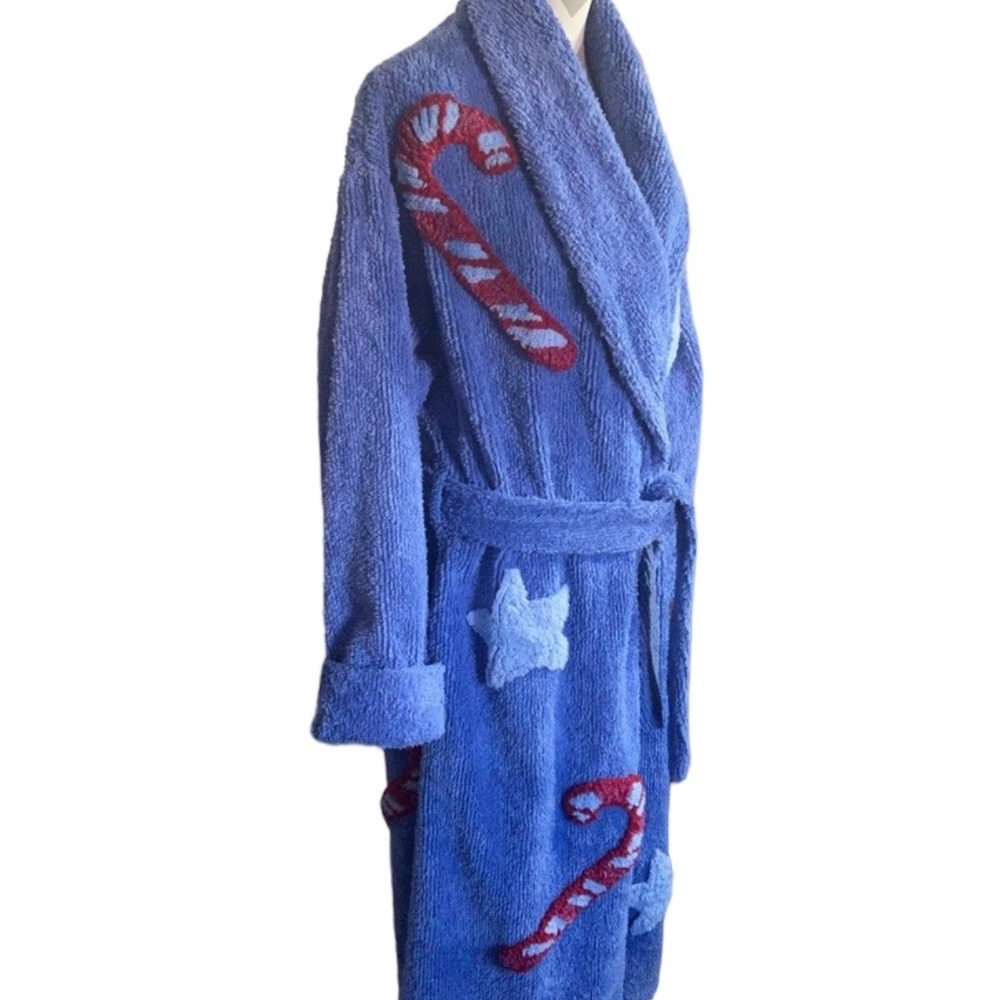 Canyon Group Vintage 90's Rare ..."Candy Cane & Stars" Chenille Bath Robe